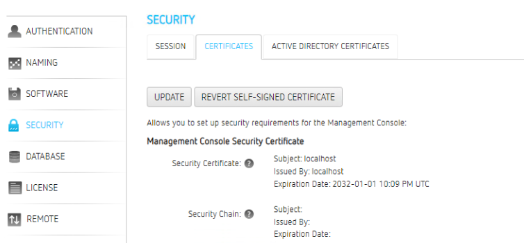 Self-signed certificate details