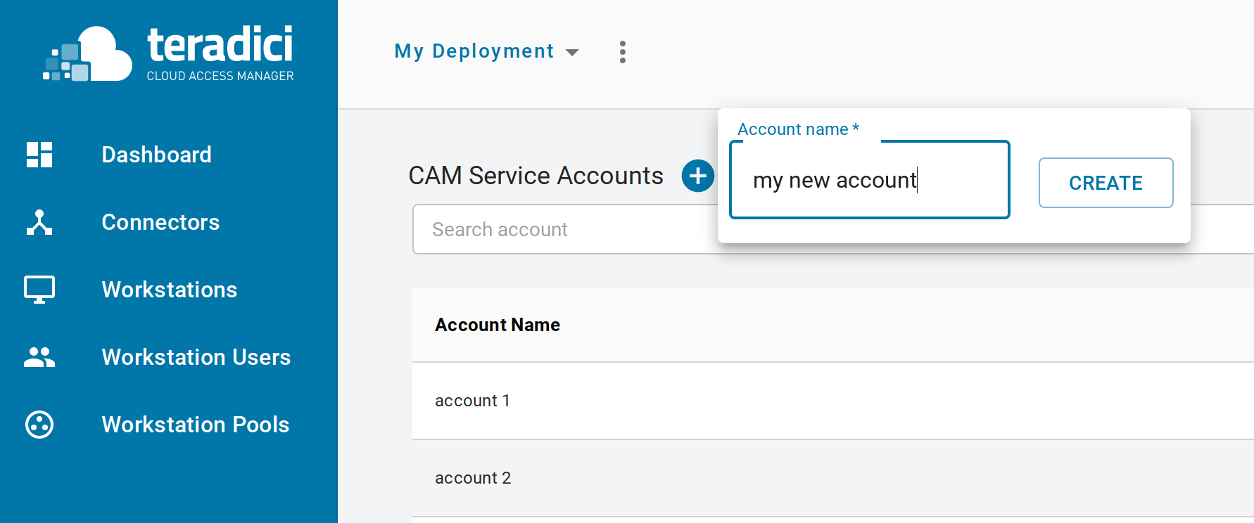 CAM Service Account