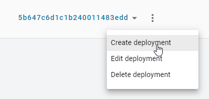 Create Deployment button