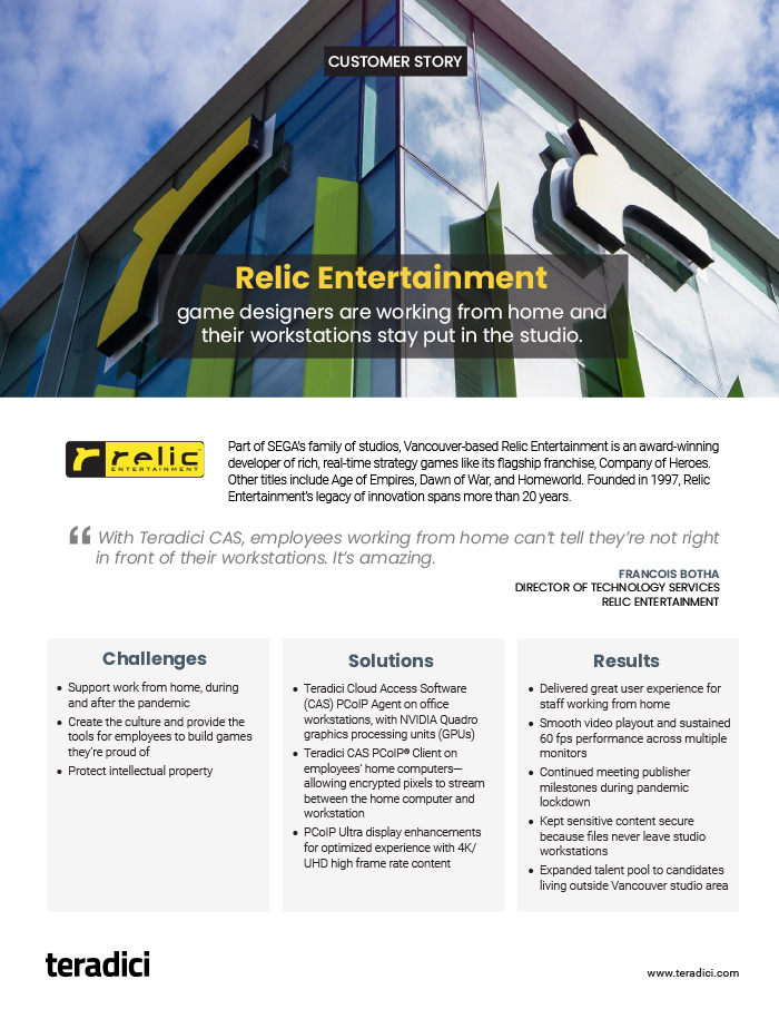 Relic Entertainment Customer Story PDF