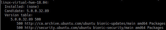 linux-virtual* response