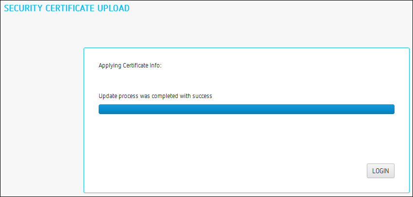 Certificate Upload Completed
