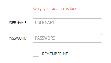 User Account Lockout Screen