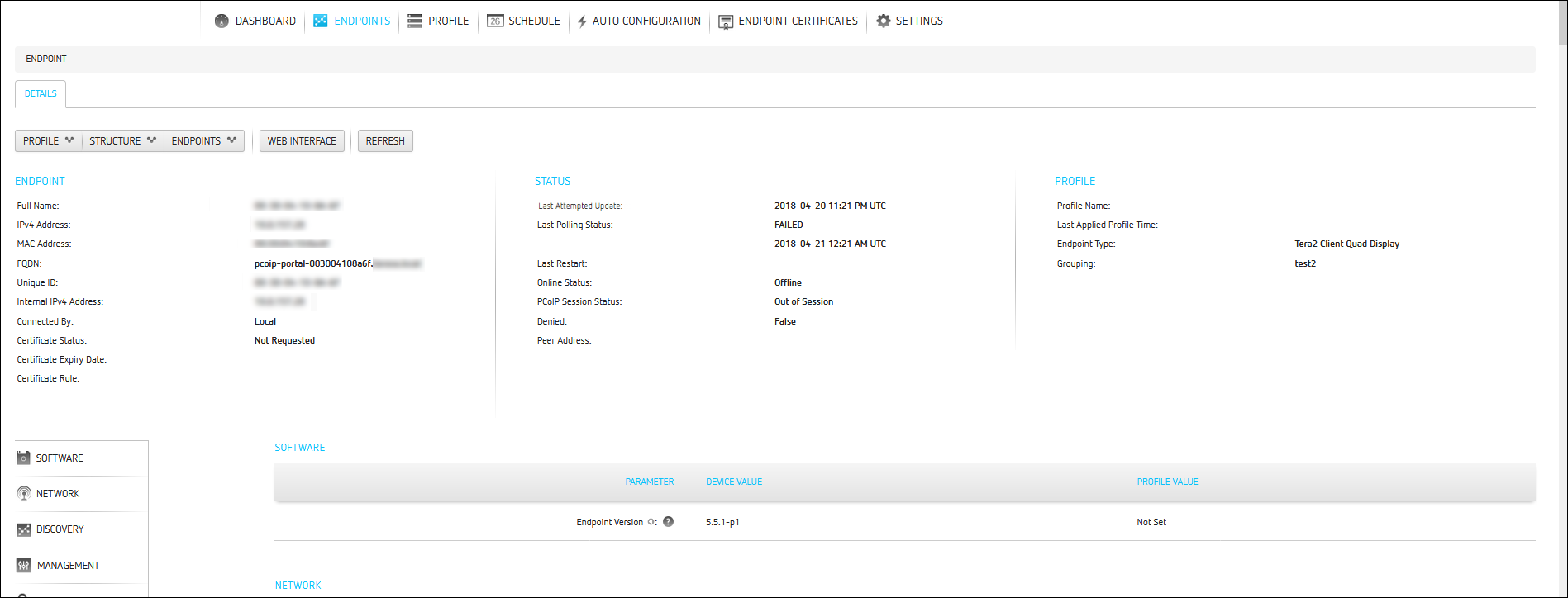 Endpoint Details Page