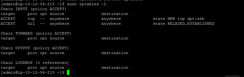 Check iptables rules