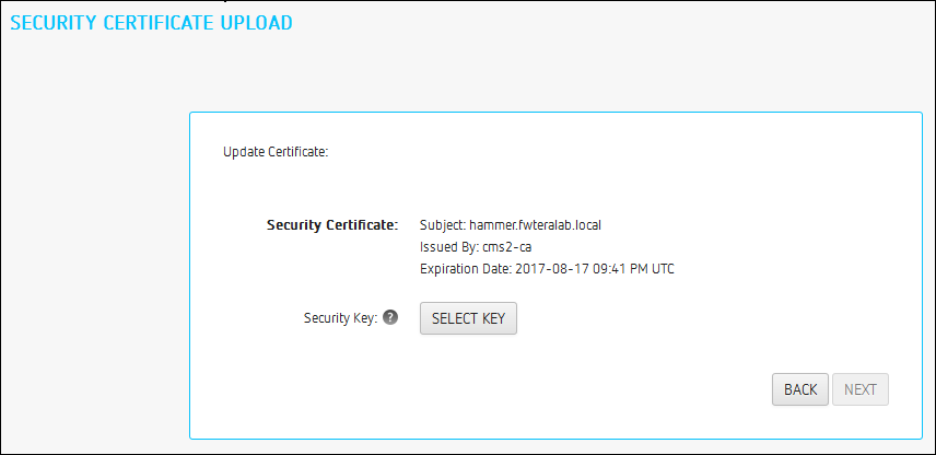 Certificate Upload