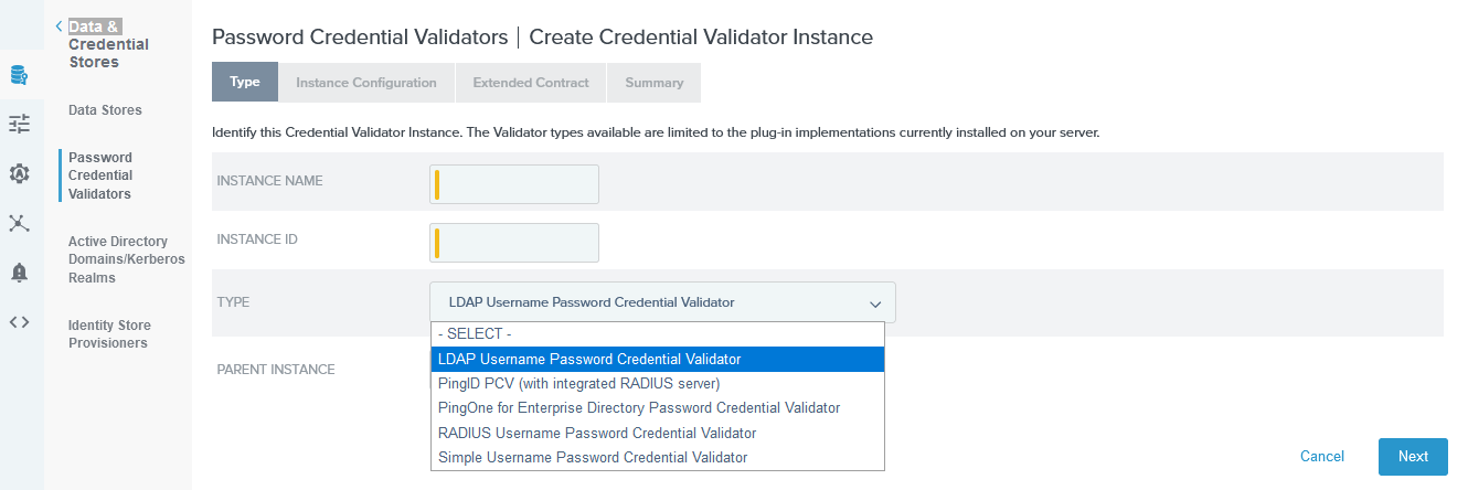 Password Credential Validator Type
